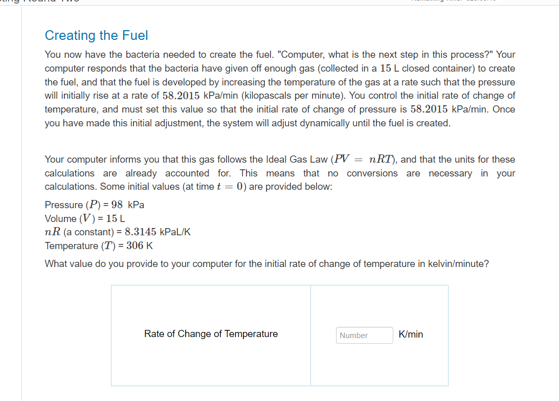 Solved Creating the Fuel You now have the bacteria needed to