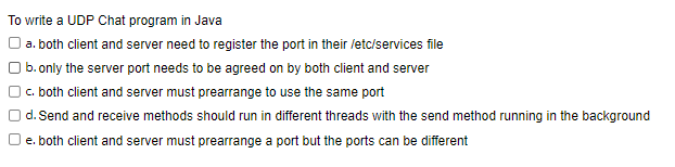 Solved To write a UDP Chat program in Java a. both client | Chegg.com
