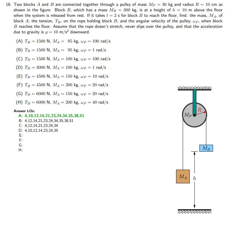 Solved 16. Two Blocks A And B Are Connected Together Through | Chegg.com