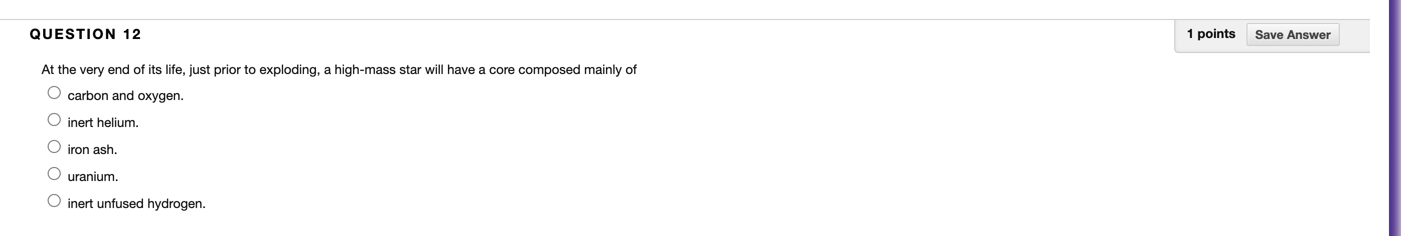 Solved QUESTION 12 1 points Save Answer At the very end of | Chegg.com