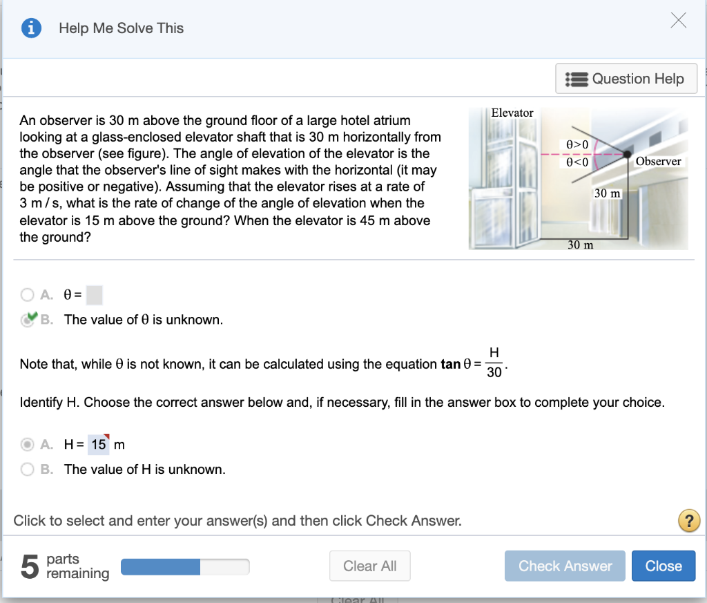 Solved Help Me Solve This Question Help Elevator An Obser