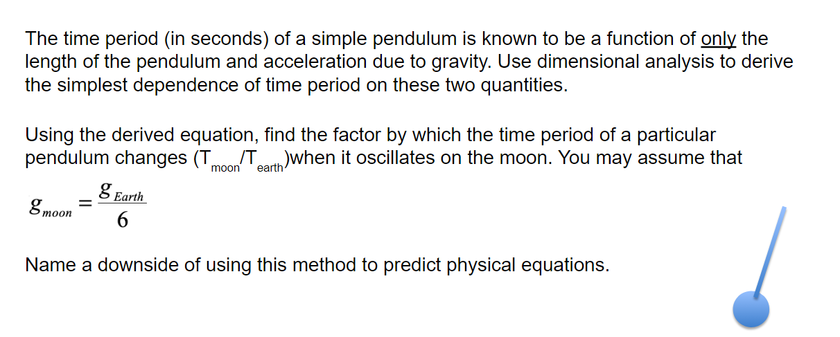 Solved The time period (in seconds) of a simple pendulum is | Chegg.com