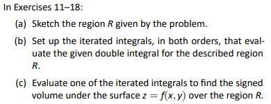 Solved In Exercises 11-18: (a) Sketch the region R given by | Chegg.com