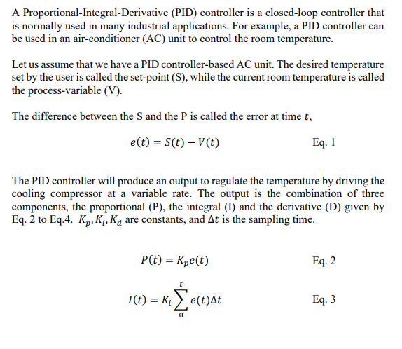 A Proportional-Integral-Derivative (PID) controller | Chegg.com