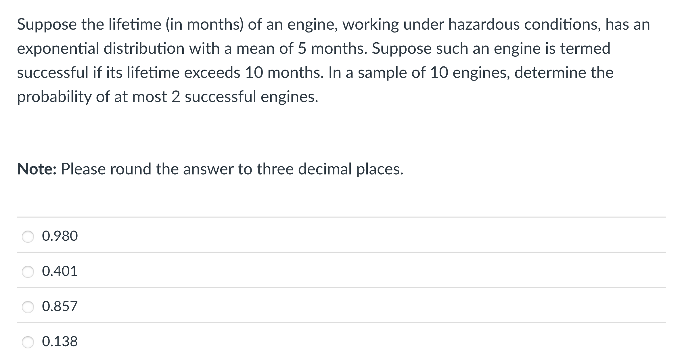 Solved Suppose The Lifetime In Months Of An Engine Wor