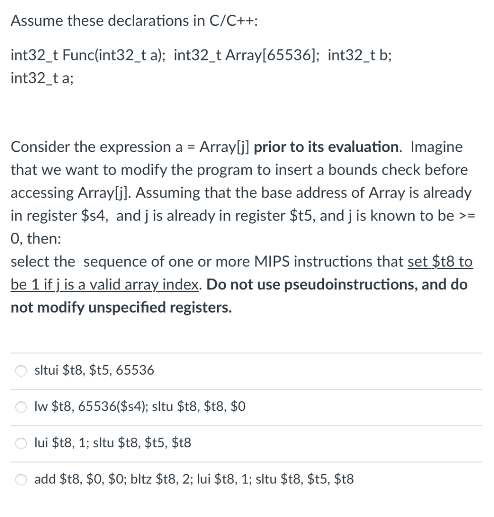 Solved Assume these declarations in C/C++: int32_t | Chegg.com
