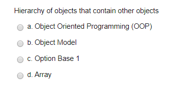 Solved Hierarchy of objects that contain other objects a. | Chegg.com
