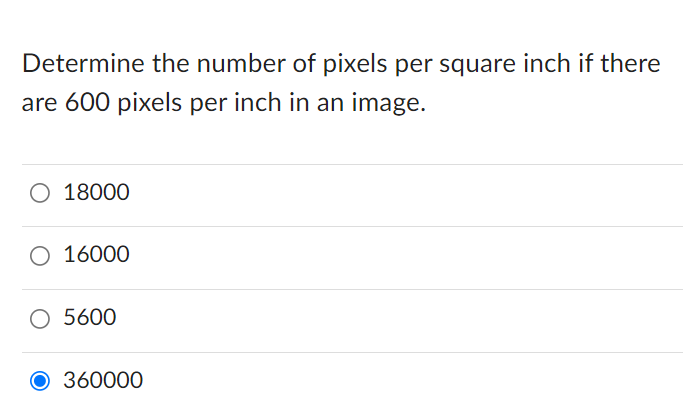the number of pixels per inch in an image