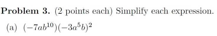 Solved Problem 3. (2 points each) Simplify each expression. | Chegg.com