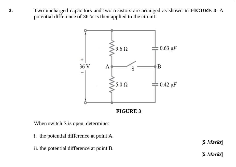 Solved 3. Two uncharged capacitors and two resistors are