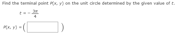 Solved Find the terminal point P(x,y) on the unit circle | Chegg.com