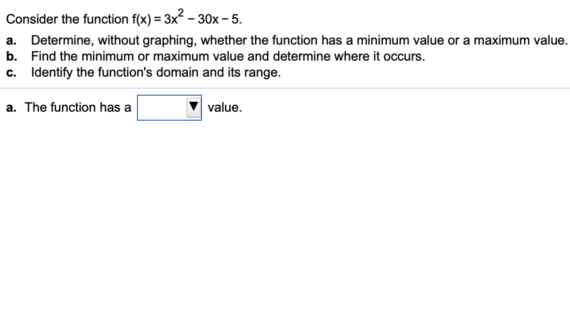 Solved a. Consider the function f(x) = 3x - 30x-5. | Chegg.com