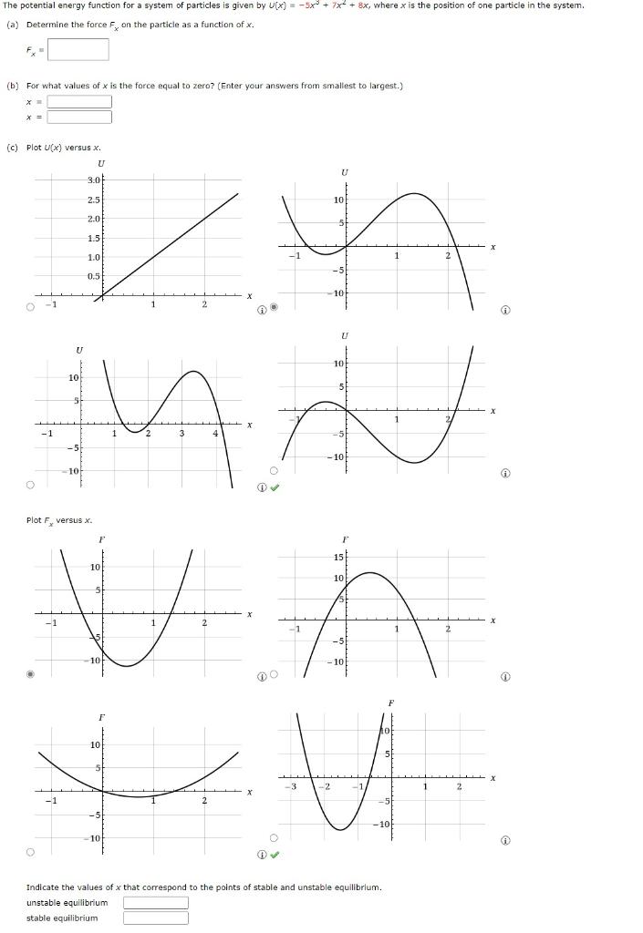 Solved The potential energy function for a system of | Chegg.com
