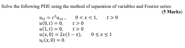 Solved Solve the following PDE using the method of | Chegg.com