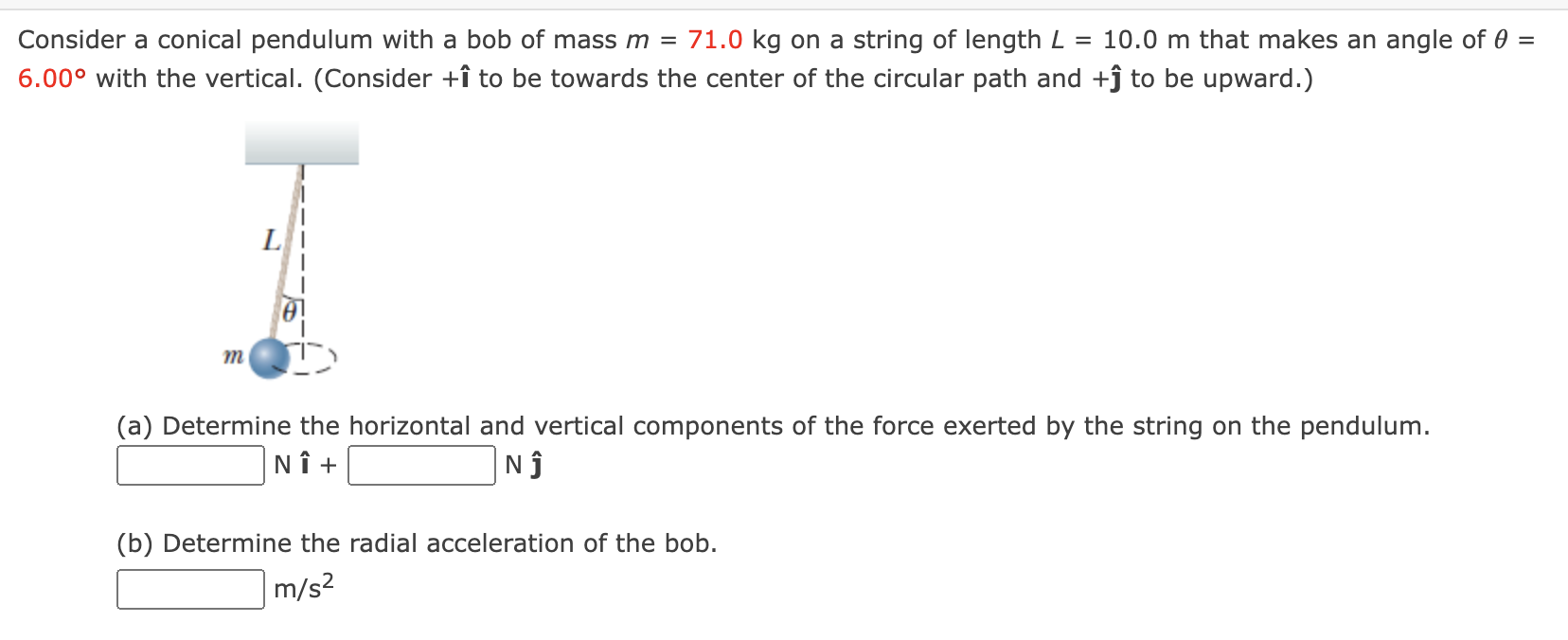 Solved Consider a conical pendulum with a bob of mass | Chegg.com