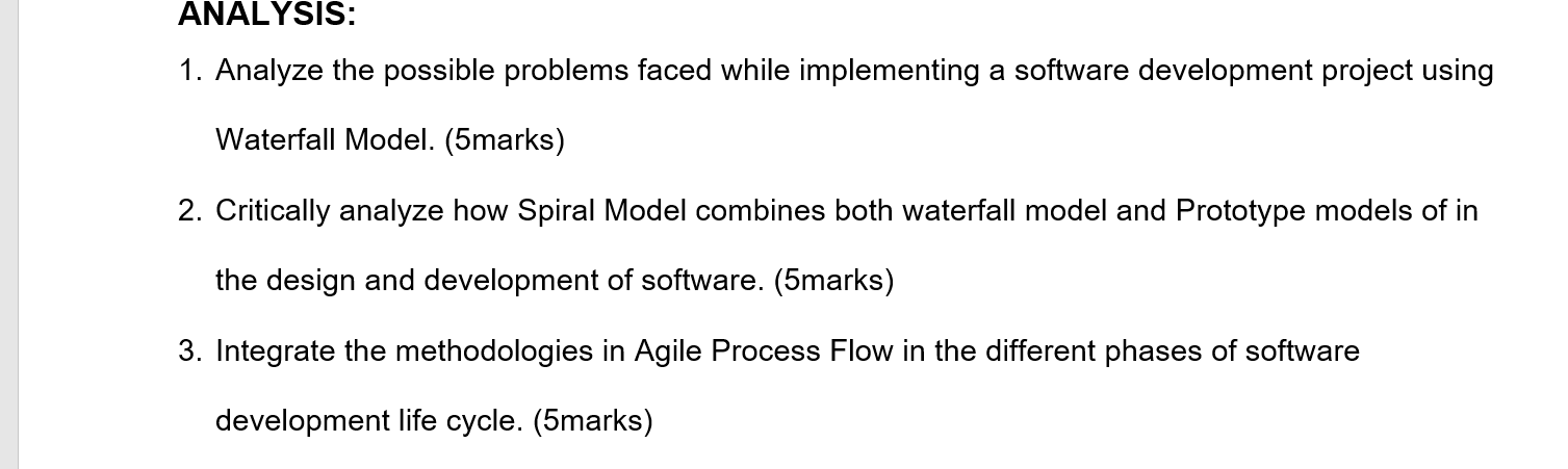 Solved ANALYSIS: 1. Analyze the possible problems faced | Chegg.com
