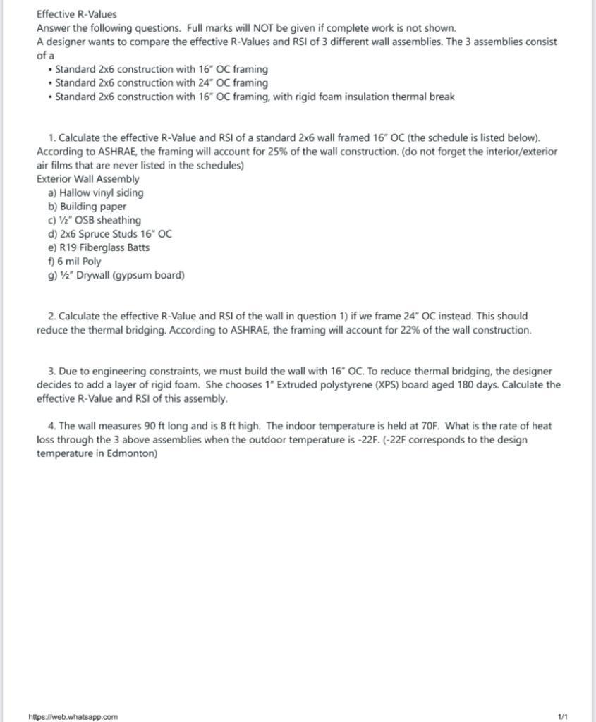 Solved Effective R-Values Answer the following questions. | Chegg.com