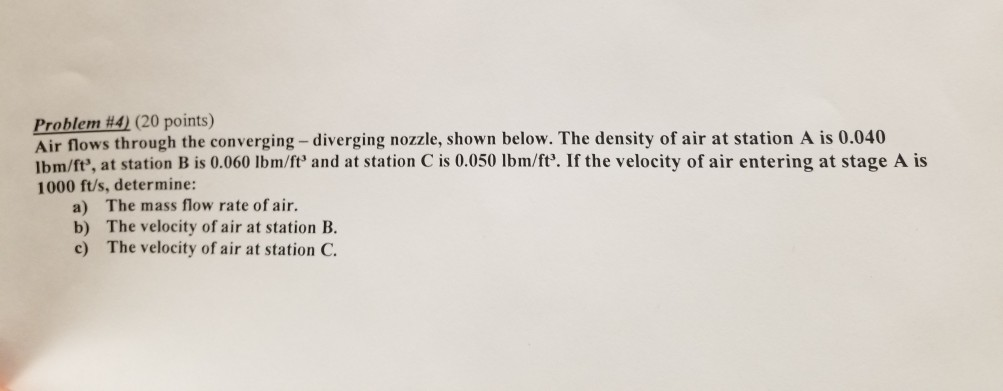 Solved Problem #4) (20 points) Air flows through the | Chegg.com
