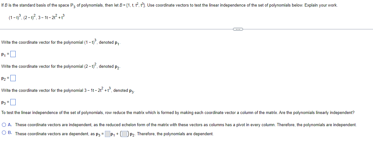 Solved If B is the standard basis of the space P3 of