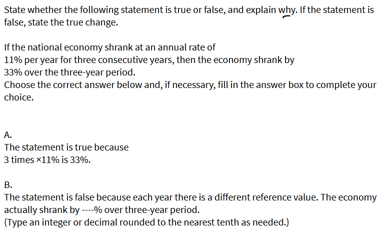 Solved State whether the following statement is true or | Chegg.com