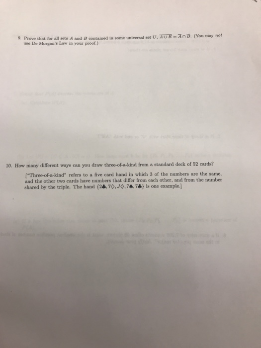 Solved -AnB. (You may not 9. Prove that for all sets A and B | Chegg.com