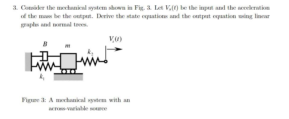 Solved 3. Consider The Mechanical System Shown In Fig. 3. | Chegg.com