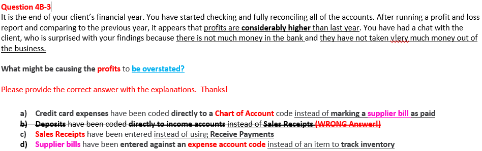 Solved Question 4B-3 It Is The End Of Your Client's | Chegg.com