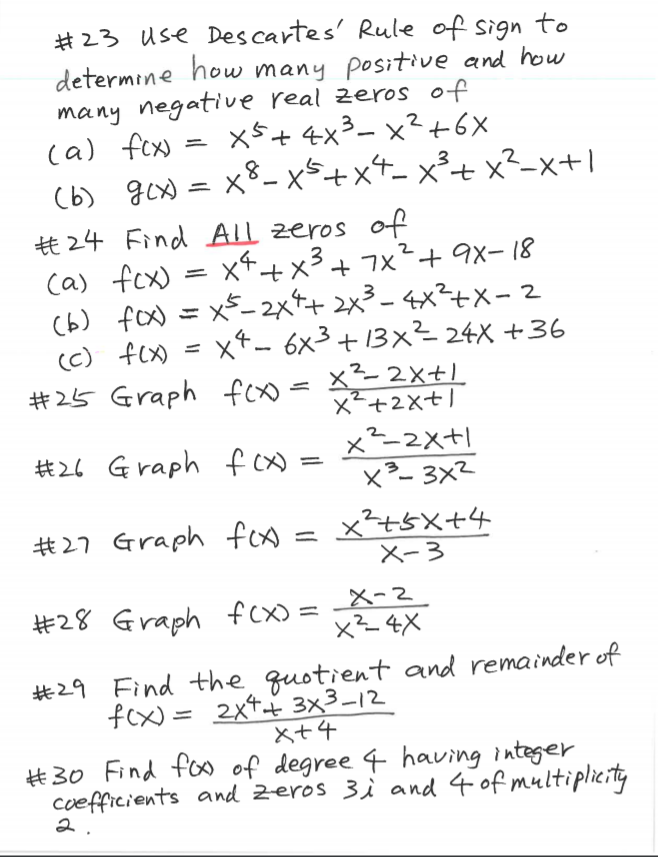 23 Use Descartes Rule Of Sign To Determine How Many Chegg 