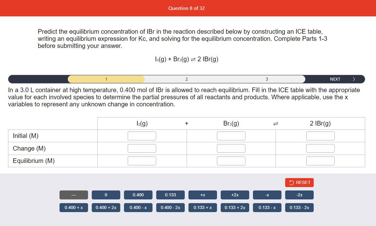 Solved Predict the equilibrium concentration of IBr in the | Chegg.com