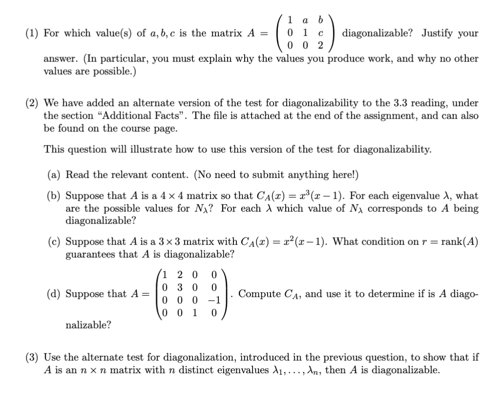 Solved This is ﻿for a linear algebra 1 ﻿class. Make sure to | Chegg.com