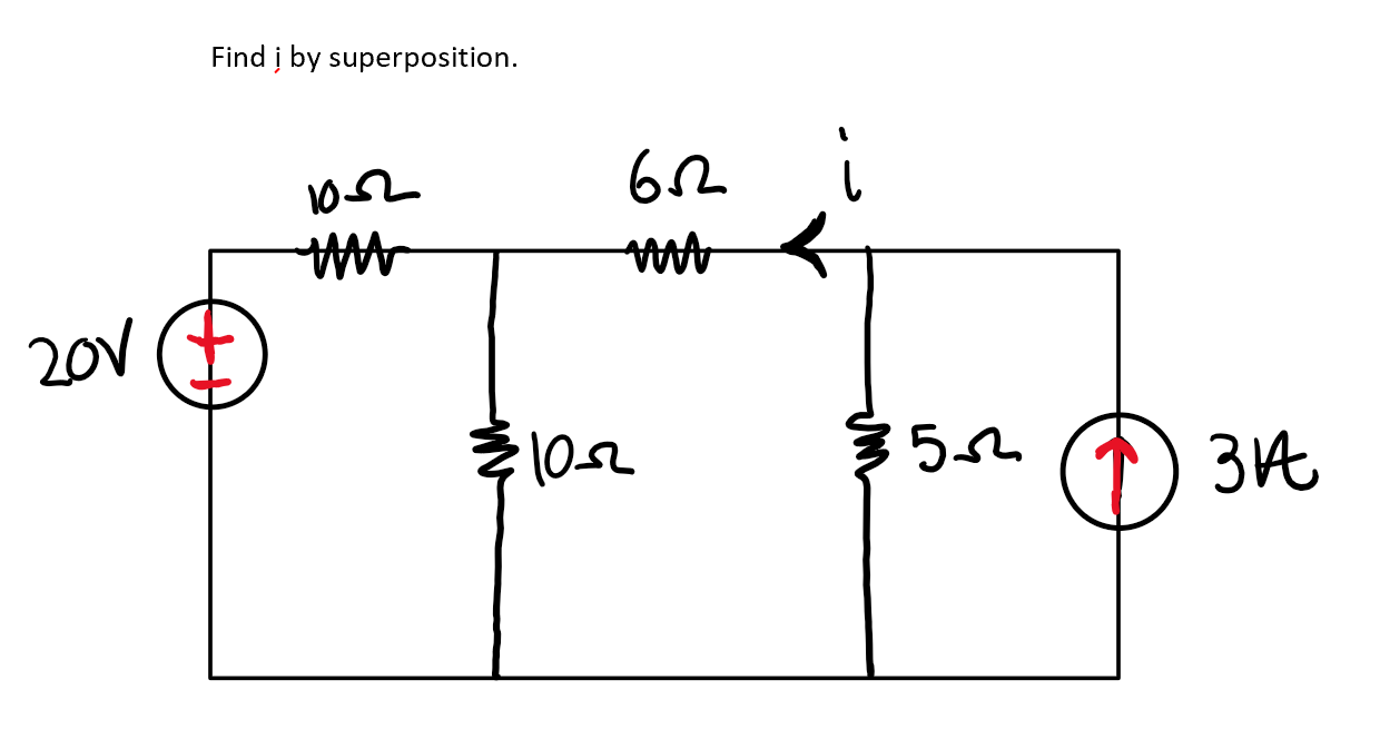 Solved Find i by superposition. | Chegg.com
