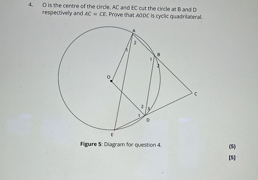 Solved O ﻿is the centre of the circle. AC ﻿and EC ﻿cut the | Chegg.com