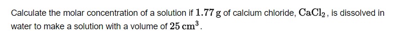 Solved Calculate the molar concentration of ﻿a solution | Chegg.com