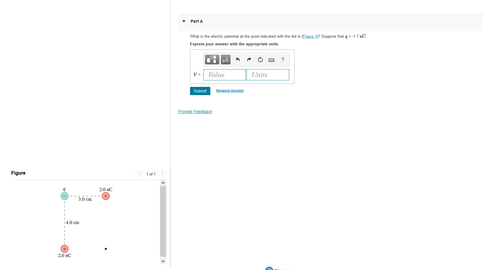 Solved Part A What is the electric potential at the point | Chegg.com