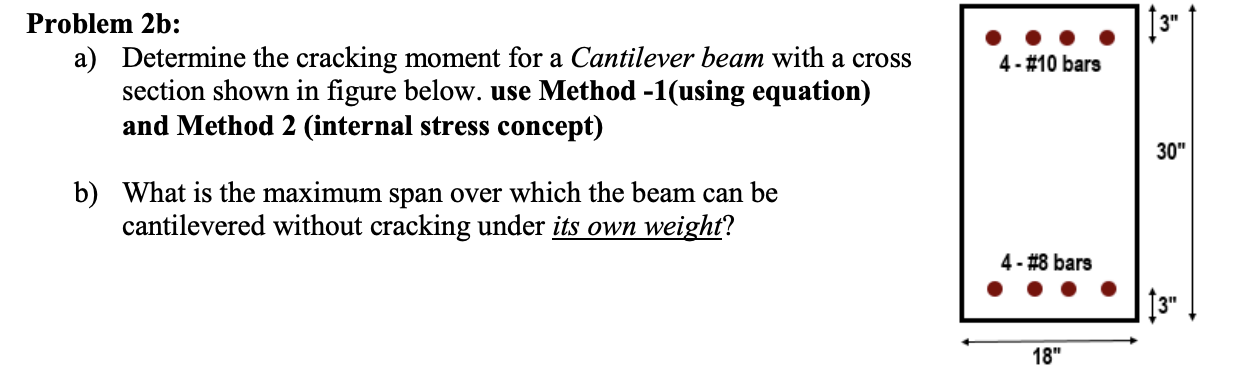 Solved Problem 2b: A) Determine The Cracking Moment For A | Chegg.com