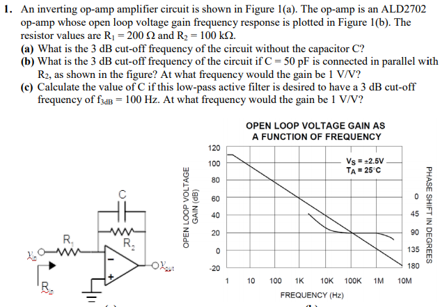 Solved 1. An Inverting Op-amp Amplifier Circuit Is Shown In | Chegg.com