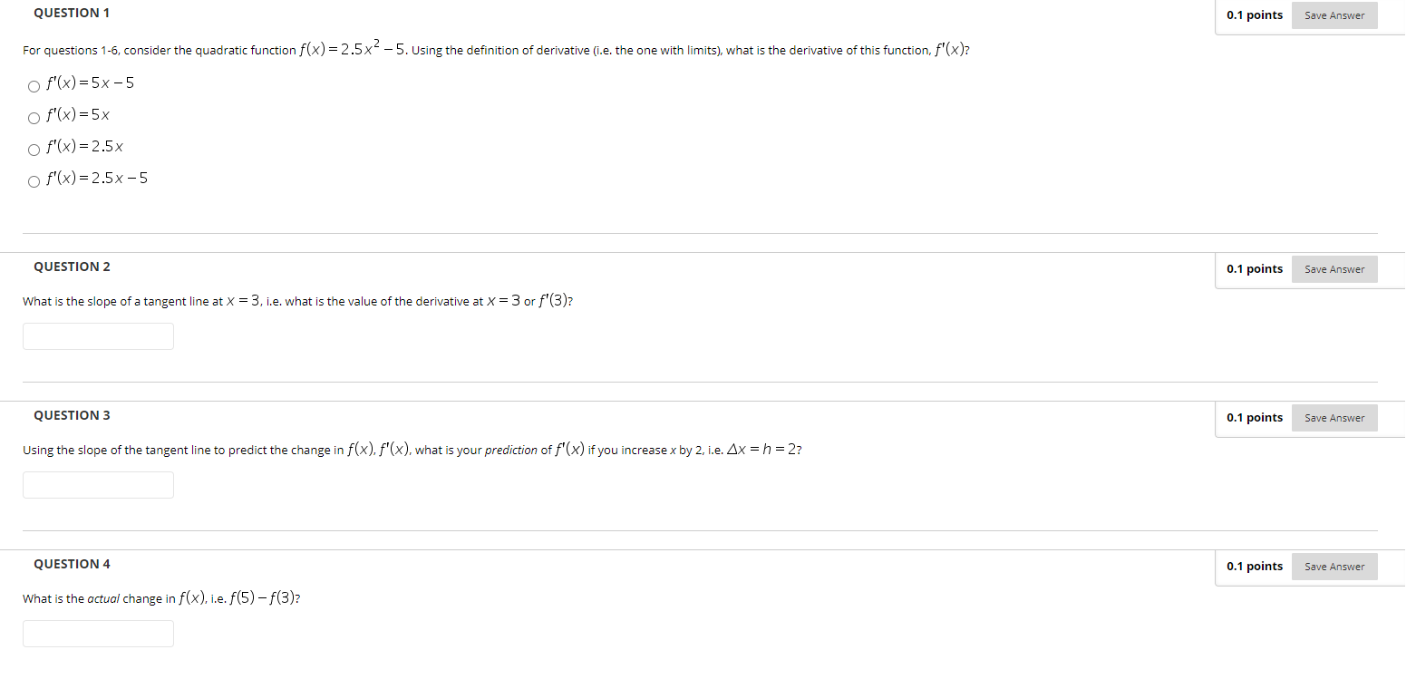 Solved QUESTION 1 0.1 points Save Answer For questions 1-6, | Chegg.com
