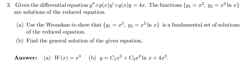 Solved 3. Given the differential equation y