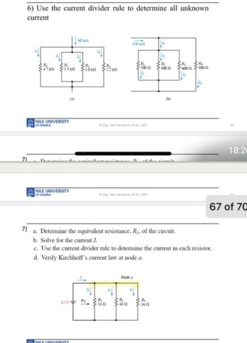 Solved 6) Use the current divider rule to determine all | Chegg.com