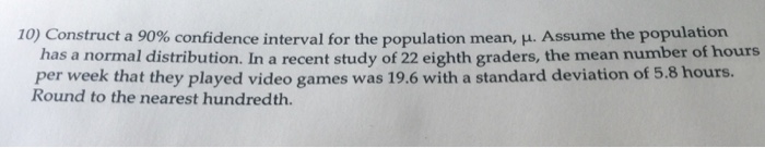 Solved Construct a 90% confidence interval for the | Chegg.com