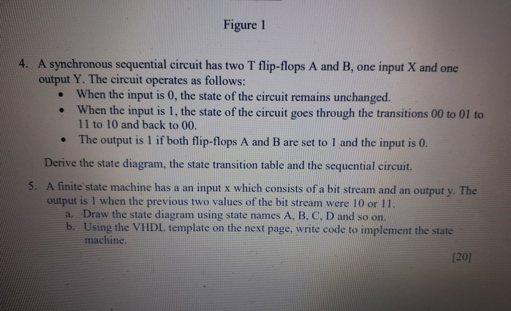 Solved Figure 1 4. A synchronous sequential circuit has two | Chegg.com