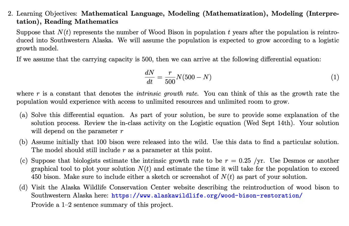 2. Learning Objectives: Mathematical Language, Modeling (Mathematization), Modeling (Interpretation), Reading Mathematics
Sup