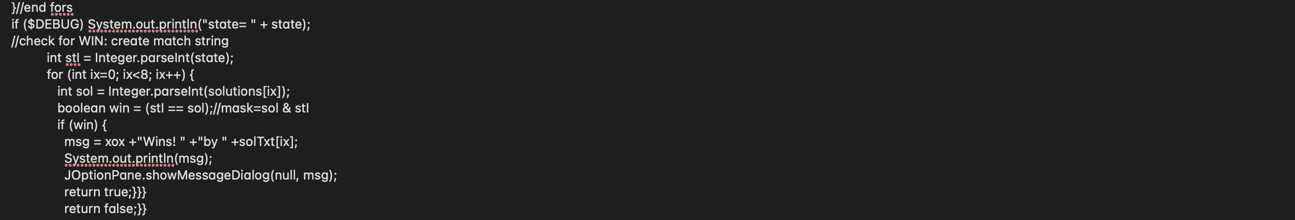 Solved can someone help me with this tic tac toe java code. | Chegg.com