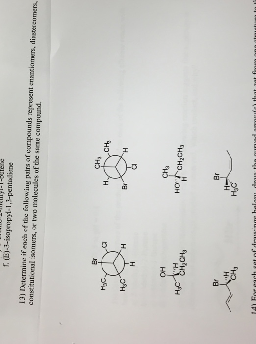 Solved Determine if each of the following pairs of compounds | Chegg.com