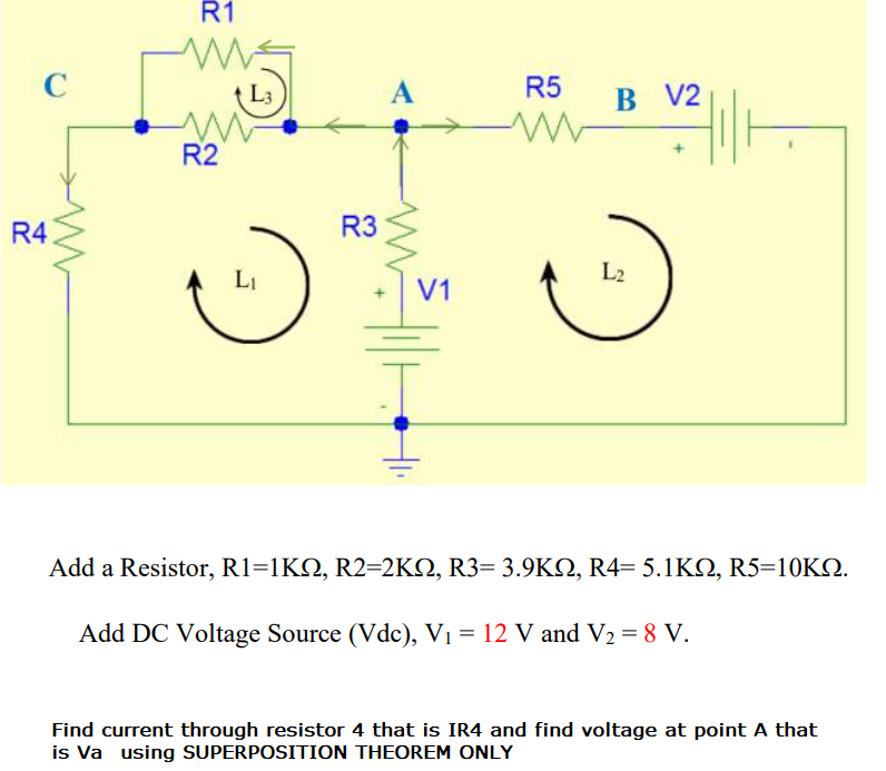 Solved R1 С L3 A R5 B V2 R2 R4 R3 L L2 V1 Add a Resistor, | Chegg.com