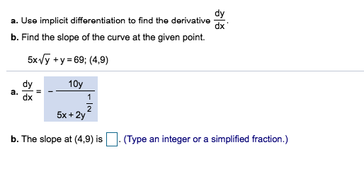 Solved a. Use implicit differentiation to find the | Chegg.com