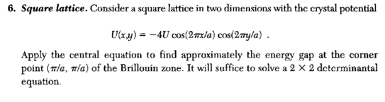 Solved 6. Square lattice. Consider a square lattice in two | Chegg.com