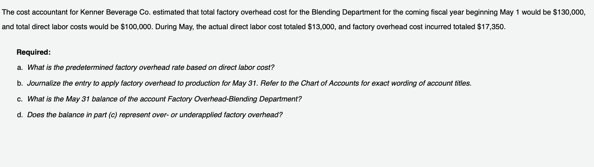 a. What is the predetermined factory overhead | Chegg.com