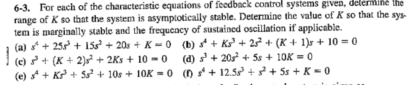Solved 6-3. For Each Of The Characteristic Equations Of | Chegg.com