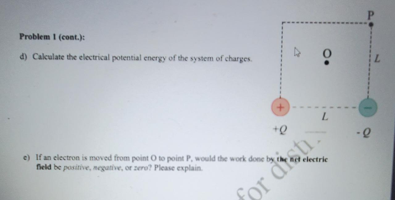 Solved Problem 1 (20 points): Consider two charges, one | Chegg.com